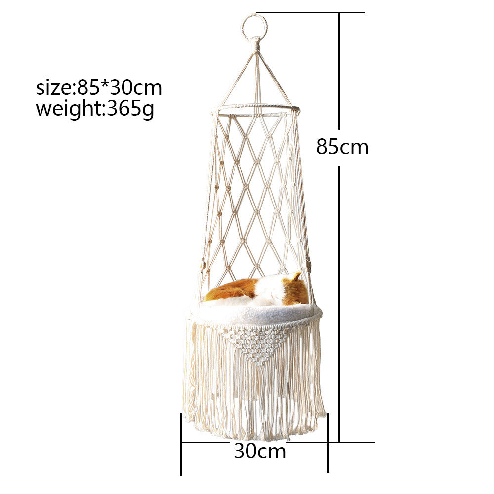 Macrame Hanging Pet Bed Macrame Cat Hammock Wall Hanging Cat Hammock Macrame Cat Bed-Pet Gifts Hammock Macrame Cat Swing ARVASHA