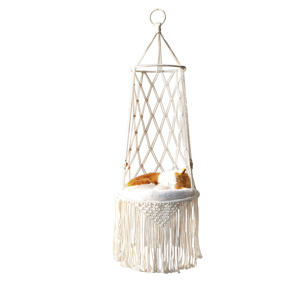 Macrame Hanging Pet Bed Macrame Cat Hammock Wall Hanging Cat Hammock Macrame Cat Bed-Pet Gifts Hammock Macrame Cat Swing ARVASHA