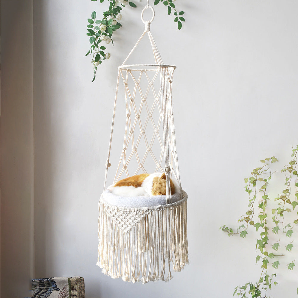 Macrame Hanging Pet Bed Macrame Cat Hammock Wall Hanging Cat Hammock Macrame Cat Bed-Pet Gifts Hammock Macrame Cat Swing ARVASHA
