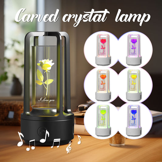 Creative 2 In 1 Audio Acrylic Crystal Lamp And Bluetooth Speaker Valentine's Day Gift Touch Night Lamp ARVASHAA