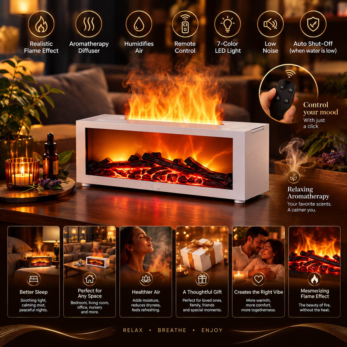 FlameAroma™ Aromatherapie-Luftbefeuchter