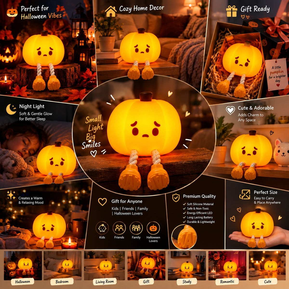 Pumpkin Glow™ Halloween- und Herbst-Dekorations-Nachtlicht