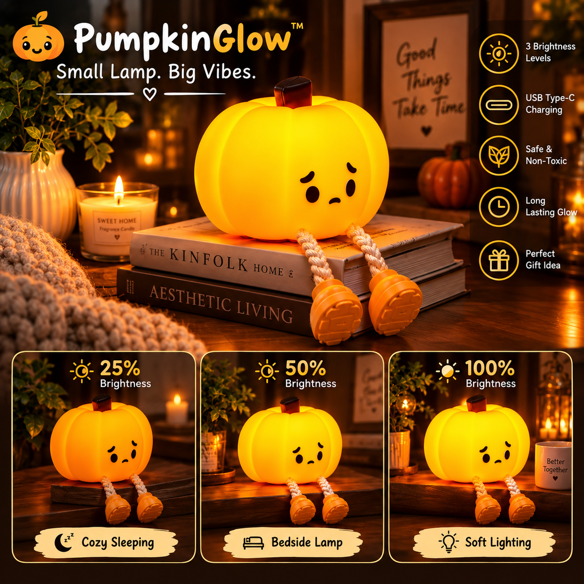 Pumpkin Glow™ Halloween- und Herbst-Dekorations-Nachtlicht